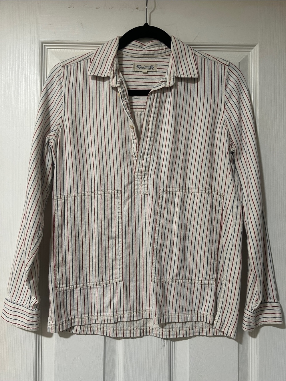 Madewell Striped Pocket Popover Top
